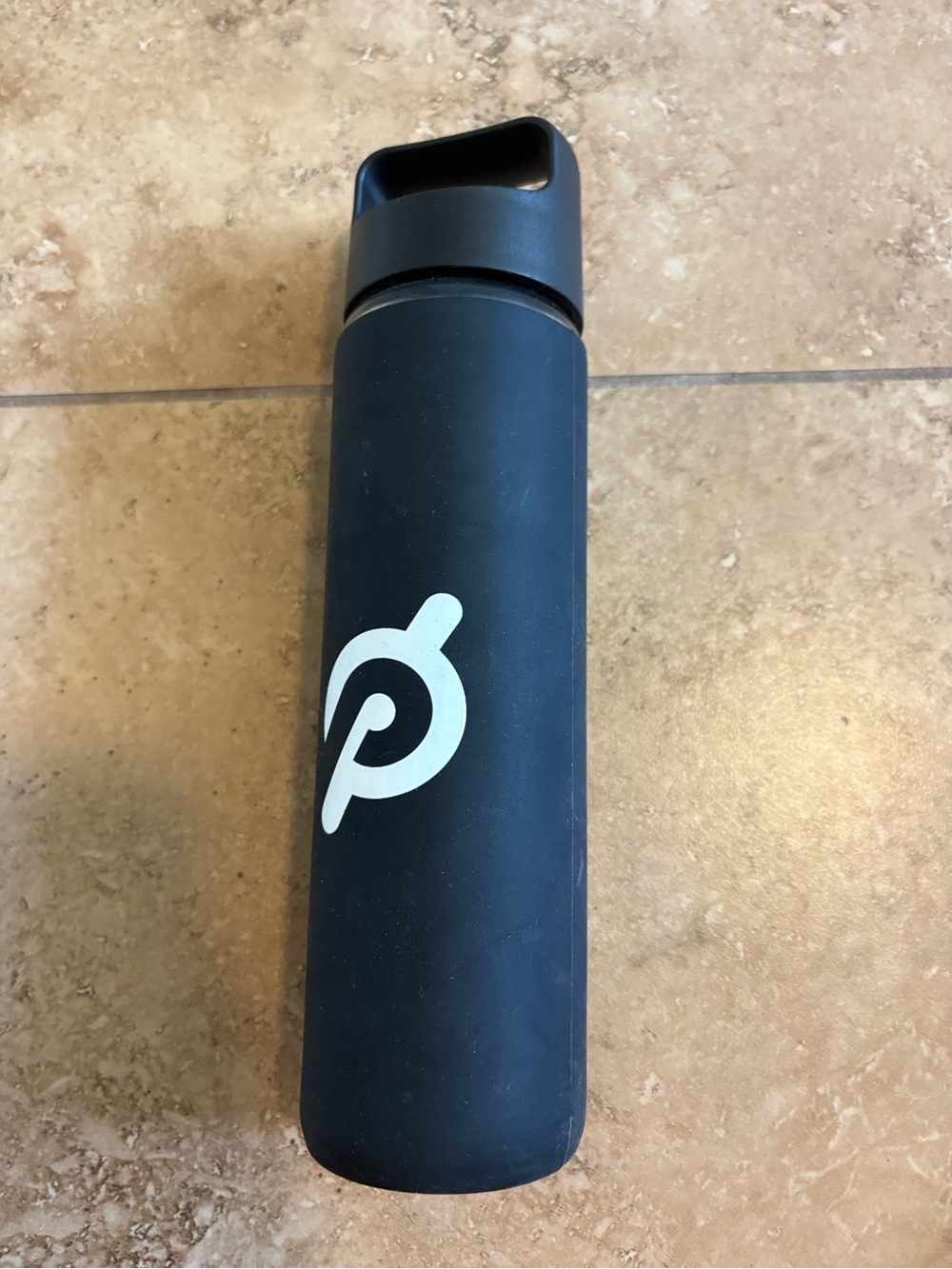 Peloton Matte Black Water Bottle with White Logo